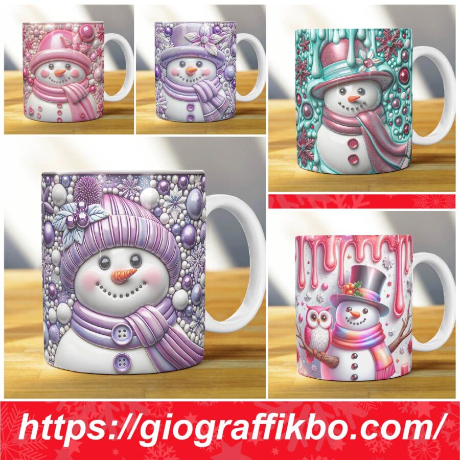 !DISEÑOS 3D INFLADO MUÑECO DE NIEVE - Giograffikbo