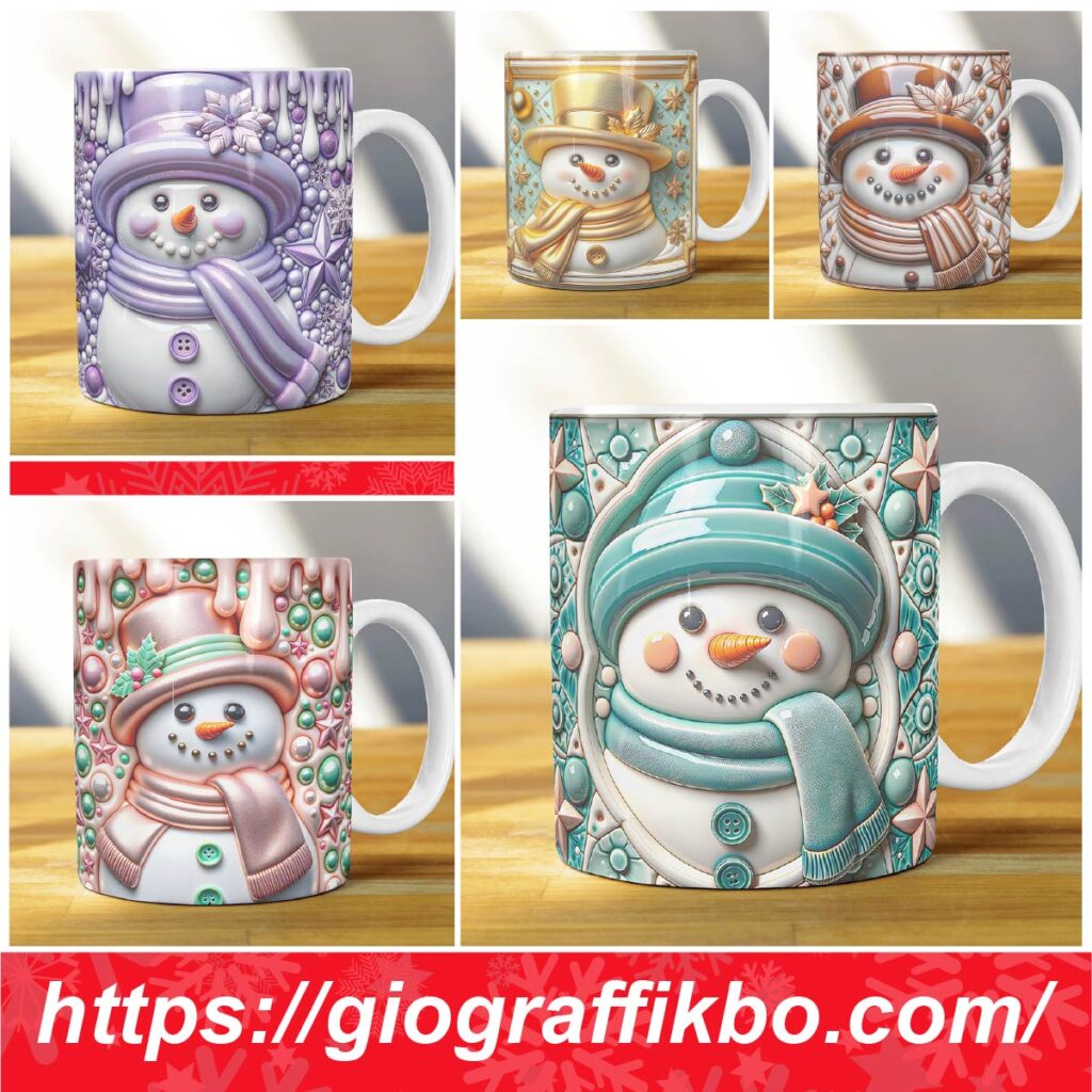 !DISEÑOS 3D INFLADO MUÑECO DE NIEVE - Giograffikbo