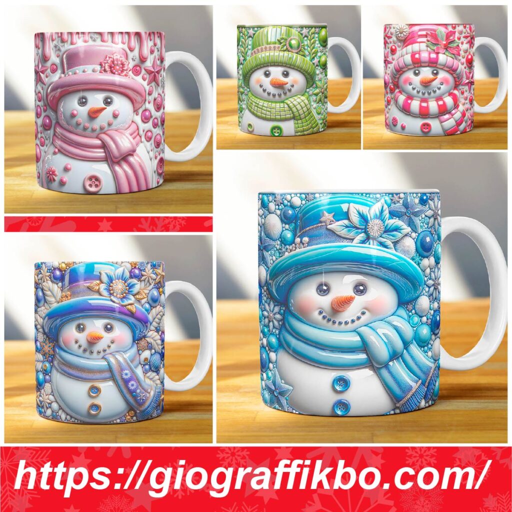 !DISEÑOS 3D INFLADO MUÑECO DE NIEVE - Giograffikbo