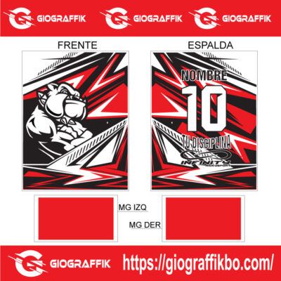 MASCOT BULLDOG GEOMETRIC RED