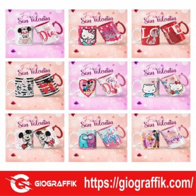 TAZAS CARICATURA SAN VALENTIN