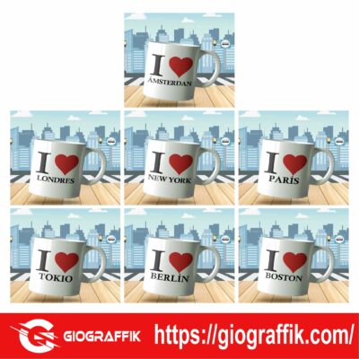 I AMO NY TAZAS SAN VALENTIN