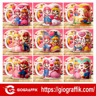 MARIO BROS SAN VALENTIN ROSADO