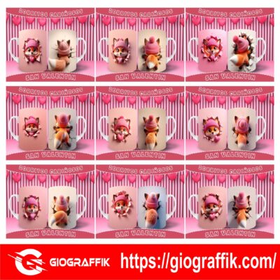 TAZAS 3D ZORRITO SAN VALENTIN